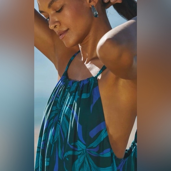 JETS AUSTRALIA Queen Of The Night Tiered Halter Maxi Dress - Azul - Size L - Picture 3 of 7